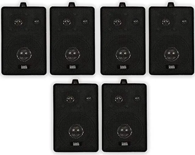 Main image of Acoustic Audio 251B Indoor Outdoor 3 Way Speakers 1200 Watt Black 3 Pair Pack 251B-3Pr