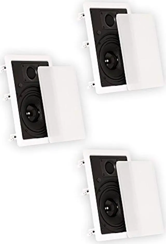 Alt view image 8 of 10 - Theater Solutions TS65W In Wall 6.5" Speakers Surround Sound Home Theater 3 Speaker Set