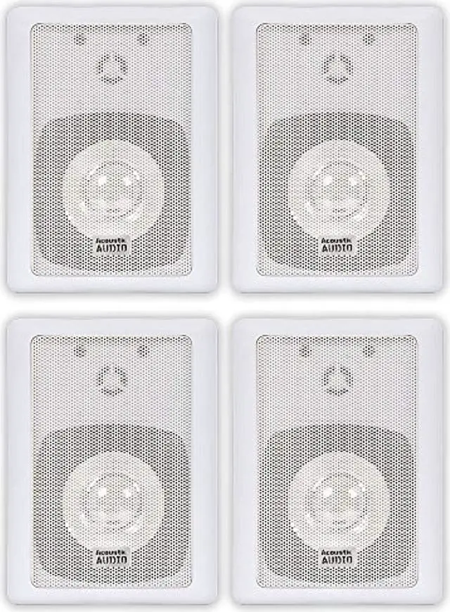 Alt view image 9 of 10 - Acoustic Audio 151W Indoor Outdoor 2 Way Speakers 1200 Watt White 2 Pair Pack 151W-2Pr