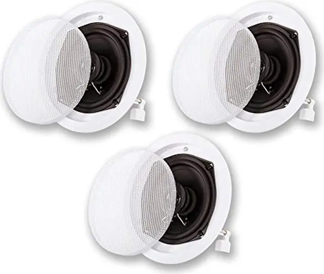 Alt view image 3 of 10 - Acoustic Audio R191 In Ceiling / In Wall 3 Speaker Set 2 Way Home Theater Flush Mount