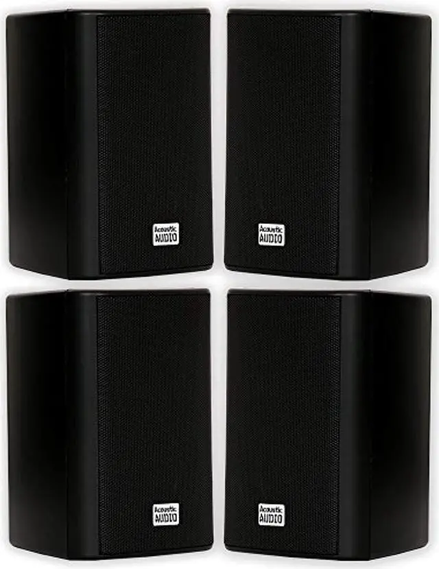 Alt view image 7 of 10 - Acoustic Audio AA351B Indoor Outdoor 2 Way Black Speakers 1000 Watt 2 Pair Pack AA351B-2Pr