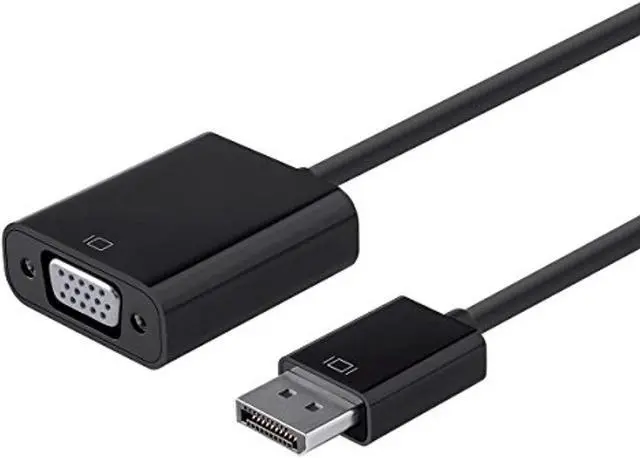Main image of Monoprice DisplayPort 1.2a to VGA Active Adapter - Black, For HDTV, Projector, Computer, Monitor Desktop, Laptop, PC