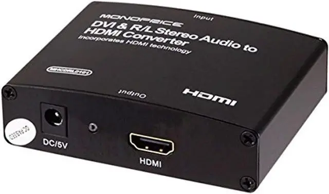 Alt view image 3 of 7 - Monoprice DVI and R/L Stereo Audio to HDMI Converter