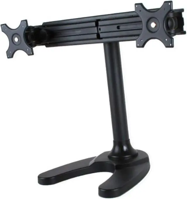 Alt view image 4 of 8 - Dual Monitor Stand, Free Standing Sliding Arm Monitor Mount for Two LCD Screens