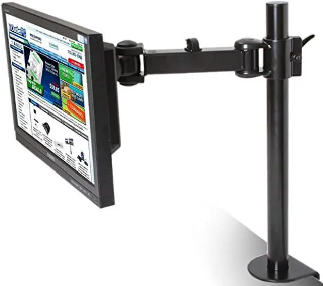 Alt view image 5 of 7 - MonMount Articulating Single LCD TV Monitor Mounting Arm Extension with C-clamp