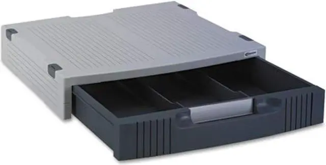 Main image of basic lcd monitor stand, 15 x 11 x 3, light gray/charcoal, sold as 1 each