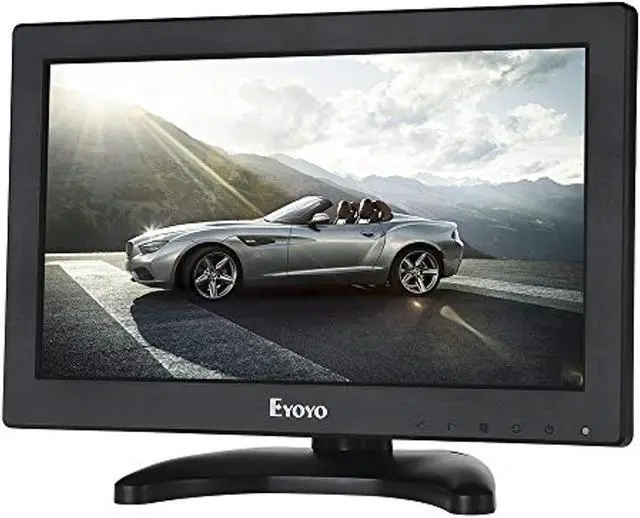 Alt view image 2 of 11 - eyoyo 12" inch tft lcd monitor with av hdmi bnc vga input 1366x768 portable mini hd color screen display with builtin speaker for pc cctv home security