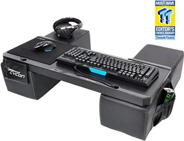 Alt view image 9 of 10 - Couchmaster CYCON - Couch Gaming Lapboard/Lapdesk for Keyboard/Mouse (PC / PS4 / XboxOne) incl. Ergonomic Cushions, Mousepad, 5m Cable (Black Edition)