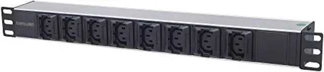 Alt view image 6 of 6 - Intellinet 19" 1U Rackmount Anti-Shedding 8-Output C13 Power Distribution Unit (PDU)