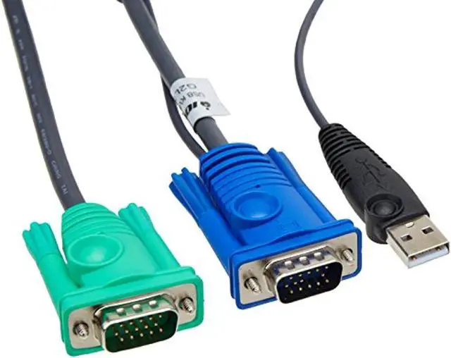 Main image of Kvm Cable - 15 Pin Hd D-Sub (Hd-15);Usb - Male - 15 Pin Hd D-Sub (Hd-15) - Male