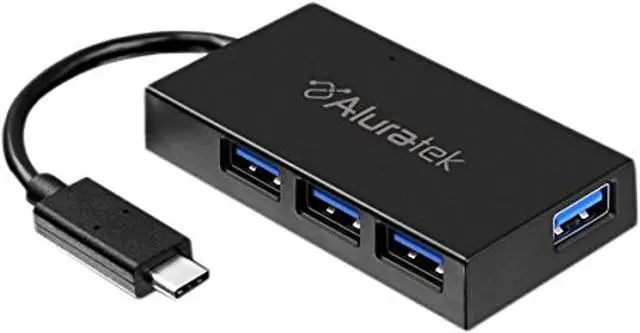 Alt view image 2 of 6 - Aluratek 4-Port USB 3.1 Gen 1 SuperSpeed Type-C, AUHC0304F
