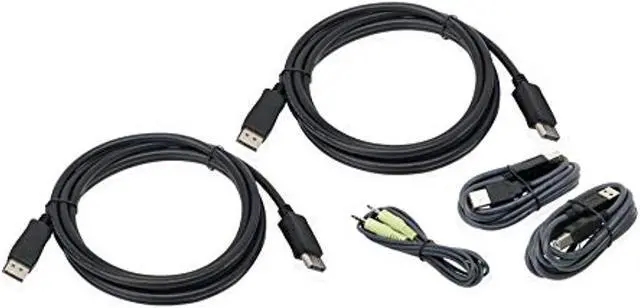 Alt view image 2 of 12 - IOGEAR G2L9203UTAA3 10 ft. Dual View DisplayPort, USB KVM Cable Kit with Audio (TAA)