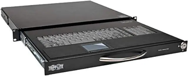 Alt view image 4 of 16 - Tripp Lite 1U Rackmount Keyboard with KVM Cable Kit for 2-Post or 4-Post Racks (SRSHELFKBD)