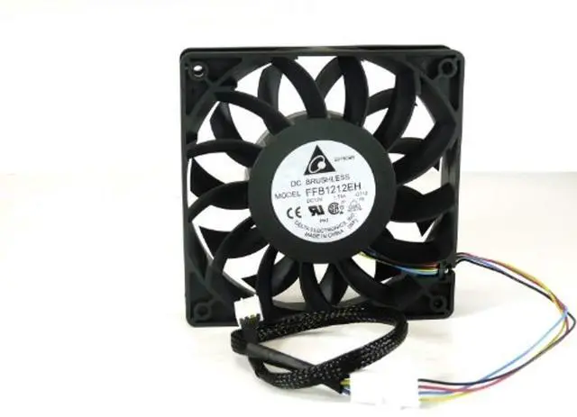 Alt view image 2 of 4 - delta electronics ffb1212eh 120 x 120 x 25mm pwm cooling fan, 4000 rpm, 150.33 cfm, 56.4 dba, 4pin pwm connector
