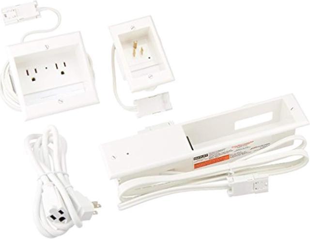 PowerBridge In-Wall Power Connection Kit with Single Power and Cable Management for Wall Mounted HDTV, White