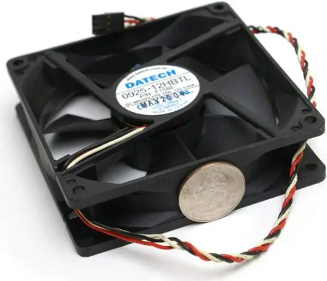 Main image of genuine dell pc case cooling fan for dimension 2400, 3000, 4600, optiplex 170l tower. part/model numbers: f1588 0925-12hbtl 361