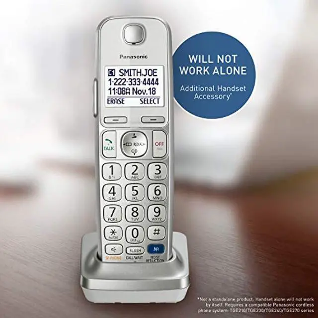 Alt view image 4 of 13 - Panasonic KX-TGEA20S New DECT 6.0 Technology Additional Digital Cordless Handset for KX-TGC21, KX-TGD21, & KX-TGE27 Series