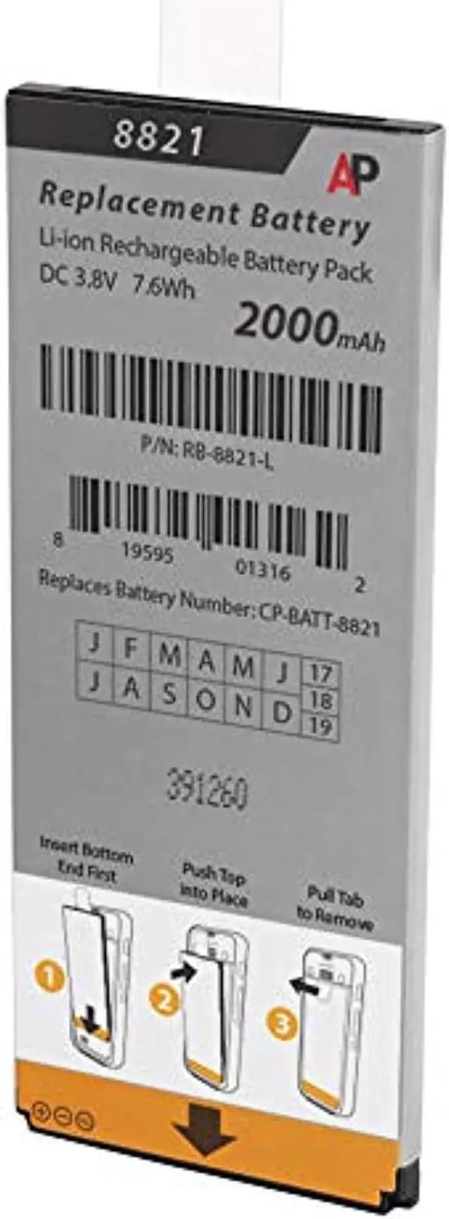 Alt view image 3 of 5 - Replacement Battery for Cisco 8821 & 8821-EX Phones. 2000mAh