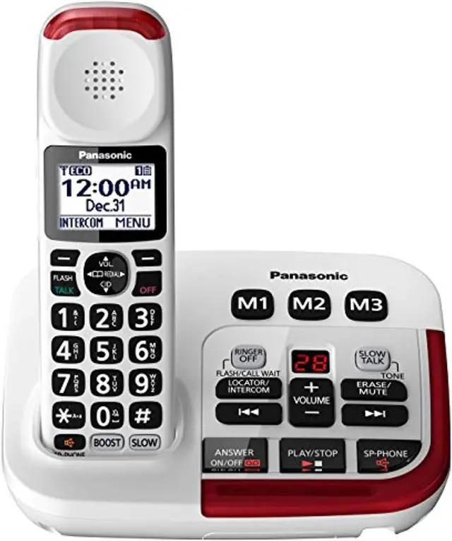 Alt view image 2 of 20 - Panasonic KX-TGM420W Amplified Cordless DECT 6.0 Phone|Voice Booster Up-To 100 dB|Answering Machine|Silver