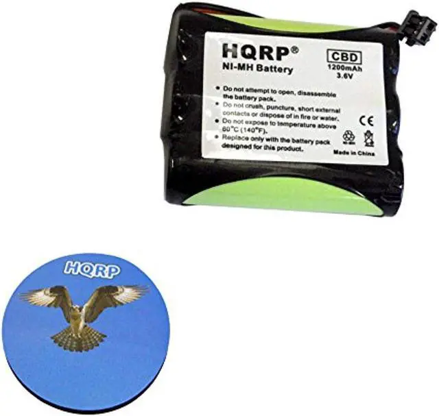 Alt view image 4 of 4 - HQRP Cordless Phone Battery for Panasonic KX-TG2563B, KX-TG2563F, KX-TG2563S, KX-TG2563W Cordless Telephone / Extended / High-capacity / plus Coaster