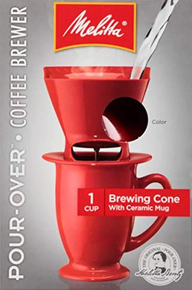 Alt view image 3 of 7 - Melitta 64010  1 Cup Coffee Brewer with Ceramic Mug, Black