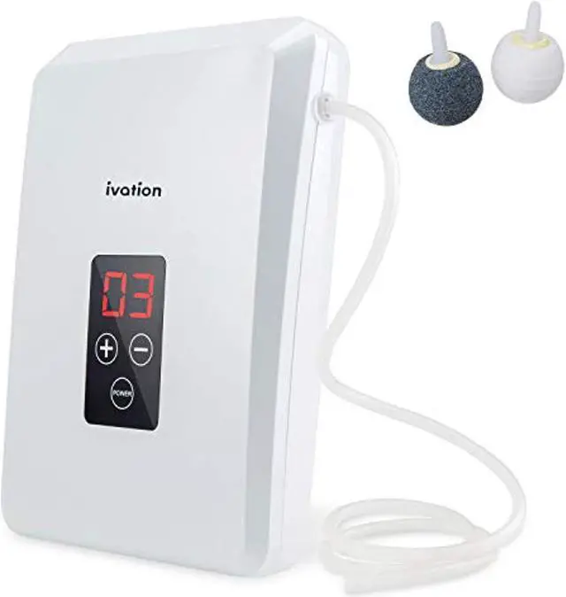 Main image of ivation portable ozone generator 600mg/h - multipurpose air sterilizing & freshening system w/2 silicone tubes, 2 diffuser ston