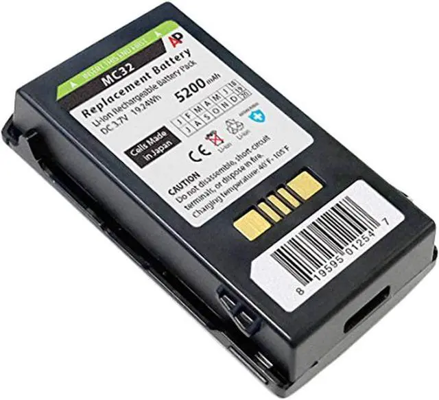 Alt view image 3 of 7 - Extended Capacity Replacement Battery for Motorola MC3200 Scanner. 5200 mAh.
