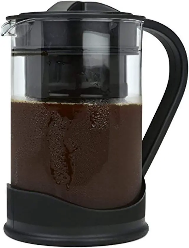 Alt view image 7 of 7 - Spigo Cold Brew Coffee Maker with Borosilicate Glass Pitcher, Black, 1 Liter, 8x5 Inches