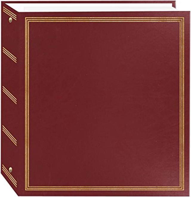 pioneer photo albums tr-100 magnetic 3-ring photo album 100 page, burgundy  red, 
