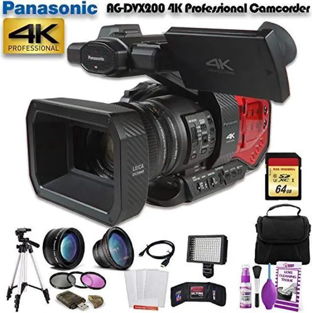 Alt view image 5 of 9 - Panasonic AG-DVX200 4K Professional Camcorder W/ 64GB Memory Card, Bag, Tripod, Led Light and More