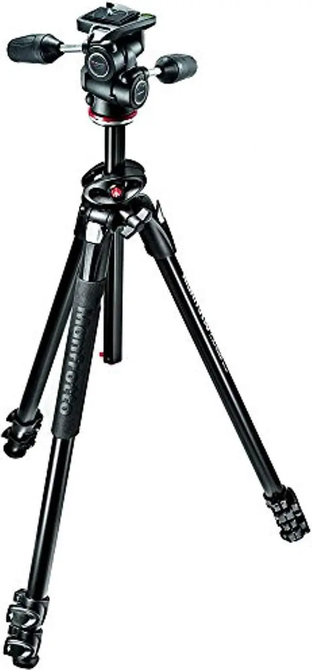 Alt view image 10 of 20 - Manfrotto MK290DUA3-3WUS 290 Dual Aluminum Tripod Kit w/3 Way Pan & Tilt Head