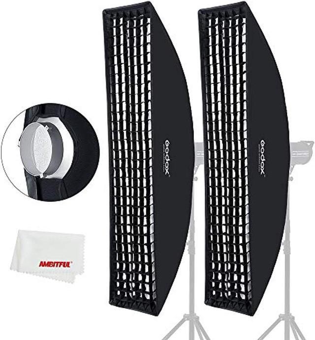 Alt view image 2 of 13 - Godox 35x160cm 14"x63" Beehive Honeycomb Grid Strip Softbox Bowens Mount for Studio Flash (2pcs)