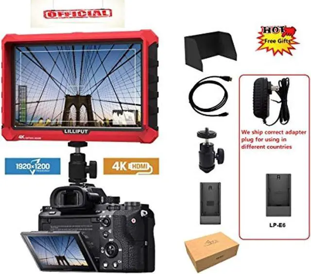 Alt view image 7 of 15 - Lilliput A7S 7" 1920x1200 IPS Screen Camera Field Monitor 4K 1.4 HDMI Input output Video For DSLR Mirrorless Camera SONY A7S II A6500 Panasonic GH5 Canon 5D Mark IV by LILLIPUT OFFICIAL SELLER VIVITEQ