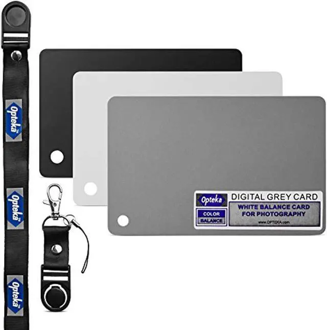 Alt view image 10 of 12 - Opteka Pocket-Sized Reference Color & White Balance Grey Card Set With Quick-Release Neck Strap for Digital Photography