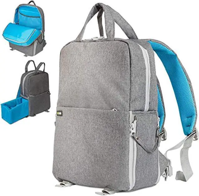 Alt view image 9 of 9 - Deco Gear Multifunction Camera Backpack for Canon, Nikon, Sony SLR/DSLR & Mirrorless Cameras, Lenses, and Accessories w/Rain Cover (Gray)