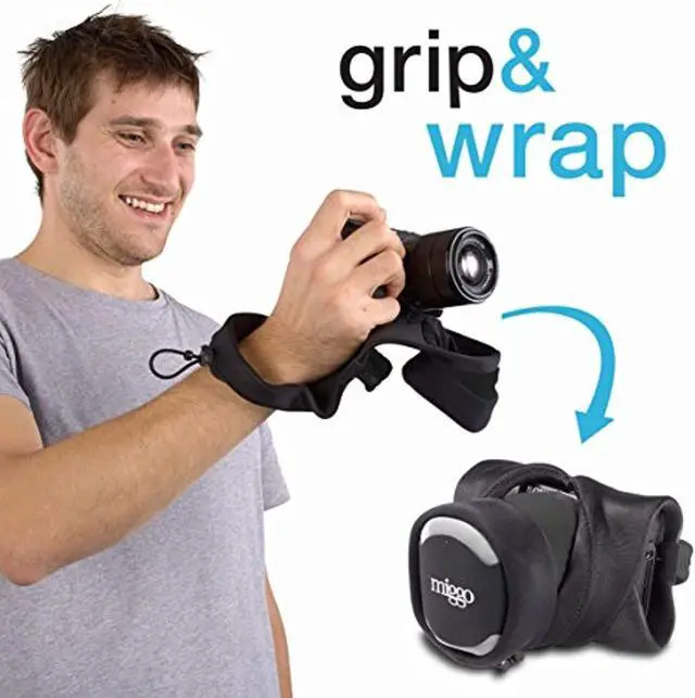 Main image of mymiggo grip and wrap for csc cameras black camera strap and padded case