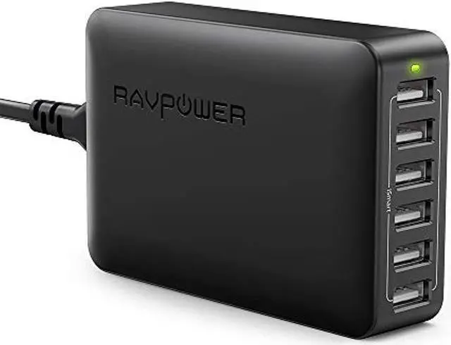 Alt view image 11 of 13 - RAVPower RP-UC10(B) 50W/10A 6-Port iSmart USB Charging Station / USB Travel Wall Charger for Most USB-Charged Devices - Black