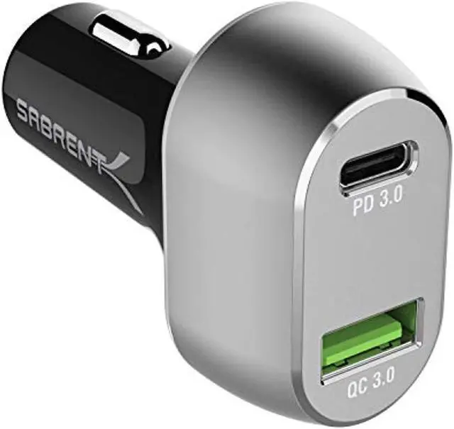 Main image of Sabrent 63W 2-Port USB Quick Charge 3.0 PD Car Charger (CH-PDQC)