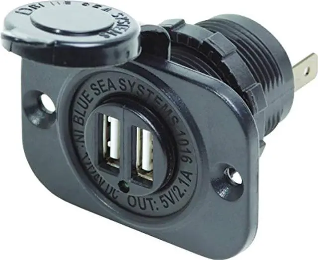 Alt view image 5 of 10 - Blue Sea Dual USB Charger Socket - 2 USB Ports w/Watertight Cap