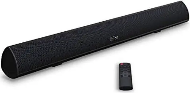 Main image of soundbar, megacra tv sound bar with dual bass ports wired and wireless bluetooth 5.0 home theater system (28 inch, enhanced bas