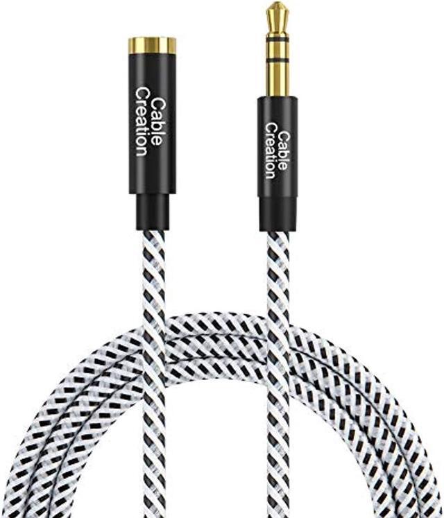 Alt view image 2 of 9 - CableCreation 15 Feet 3.5mm Male to Female Extension Stereo Audio Extension Cable Adapter, Slim and Soft Aux Cable with Gold