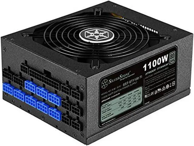 Alt view image 2 of 2 - 1100W, ATX, single +12V rails with 66A output, Silent 120mmFan with 18dBA, efficiency 80Plus Titanium certification, Modular cable, 150mm depth, 4xPCIE-8/6pin