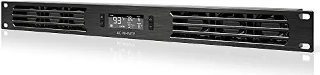 Main image of ac infinity cloudplate t1-n, rack mount fan panel 1u, intake airflow, for cooling av, home theater, network 19" racks