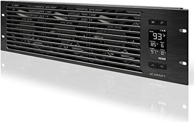 Main image of ac infinity cloudplate t9-n, rack mount fan panel 3u, intake airflow, for cooling av, home theater, network 19" racks