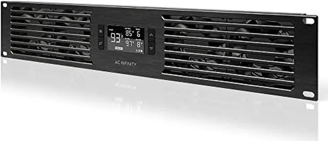Main image of ac infinity cloudplate t7n, rack mount fan panel 2u, intake airflow, for cooling av, home theater, network 19" racks