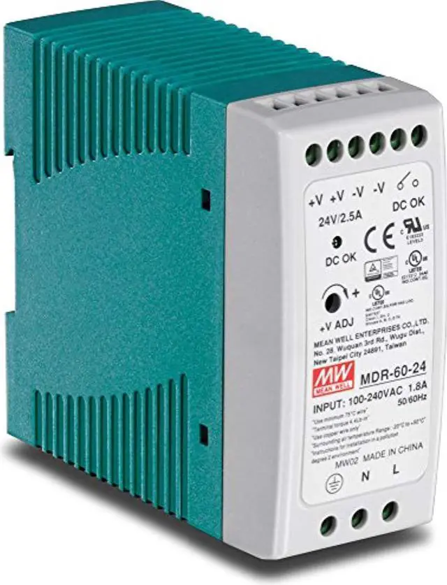 Alt view image 3 of 11 - TRENDnet TI-M6024 DIN Rail 24V 60W Power Supply for TI-G50, TI-G62, TI-G80, TI-F11SFP