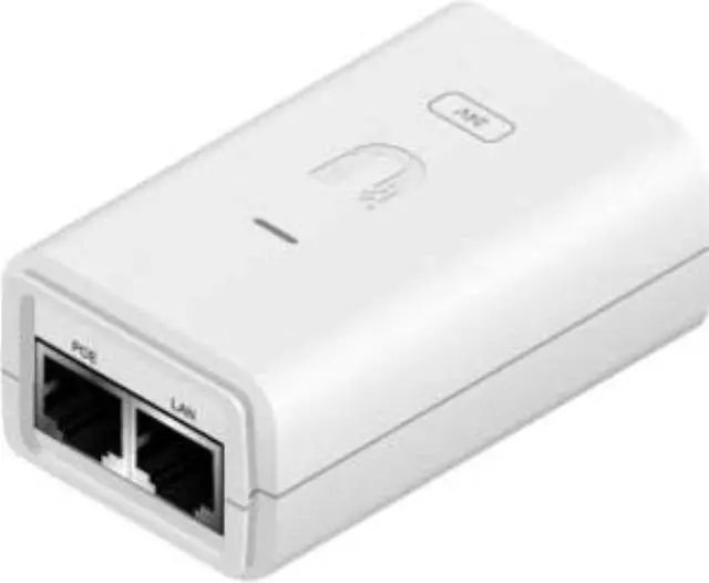 Alt view image 3 of 5 - Ubiquiti PoE Adapter - 120 V AC, 230 V AC Input - 24 V DC, 300 mA Output - Gigabit Ethernet Input Port(s) - Gigabit Ethernet Output Port(s)