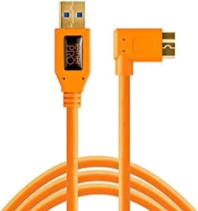 Alt view image 5 of 8 - Tether Tools TetherPro 15' / 4.57 m Right Angle Cable, Hi-Visibility Orange