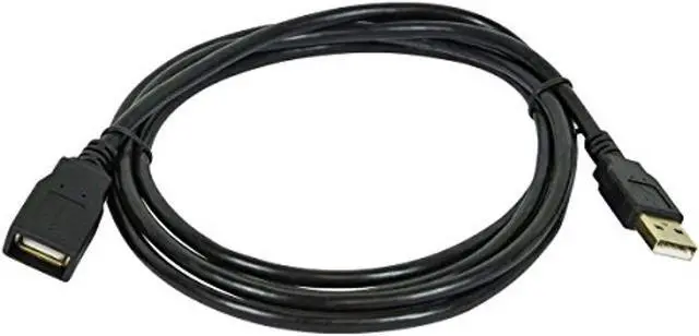 Alt view image 3 of 18 - Monoprice USB 2.0 Extension Cable - 6 Feet - Black | Type-A Male to USB Type-A Female, 28/24AWG, Gold Plated Connectors