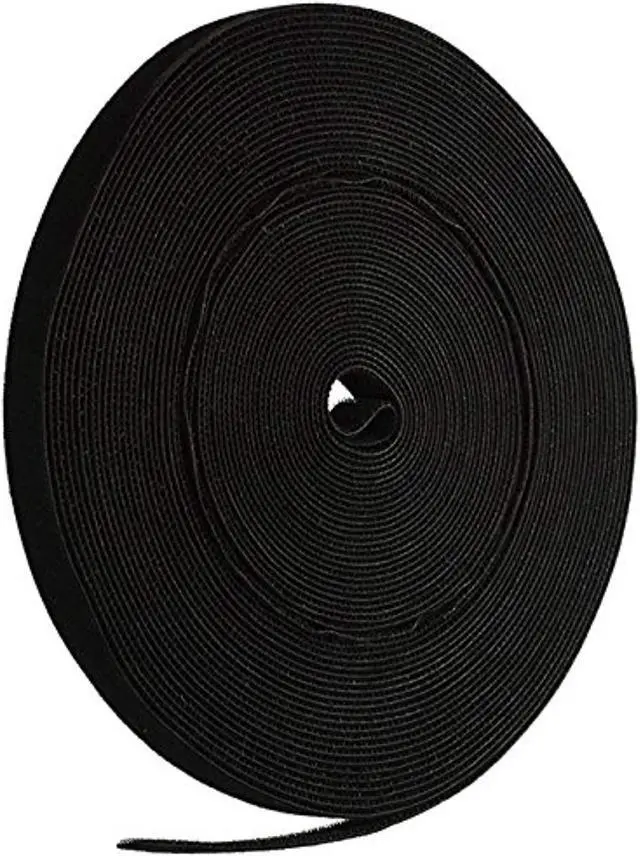 Alt view image 2 of 3 - iMBAPrice Cable Fastening Tape - 0.75 inch Single Wrap Hook & Loop (75 feet) 25 Yards/Roll - Black